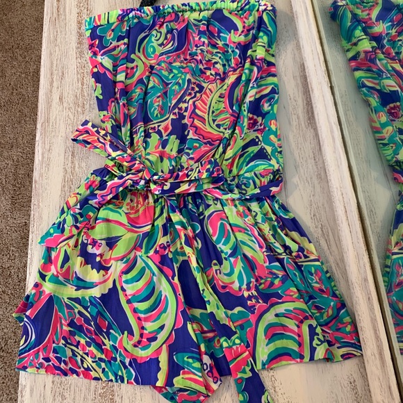 Lilly Pulitzer Pants - Lilly Pulitzer: Print Romper with Front Pockets
